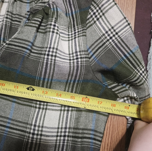 Bob Timberlake Shirt Womens Medium Green Blue Plaid Hippie Boho! - Picture 4 of 5